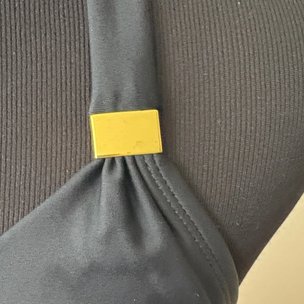 ❤️3/$15❤️ Liz Lange Maternity Black Halter Swim Top - Picture 3 of 14